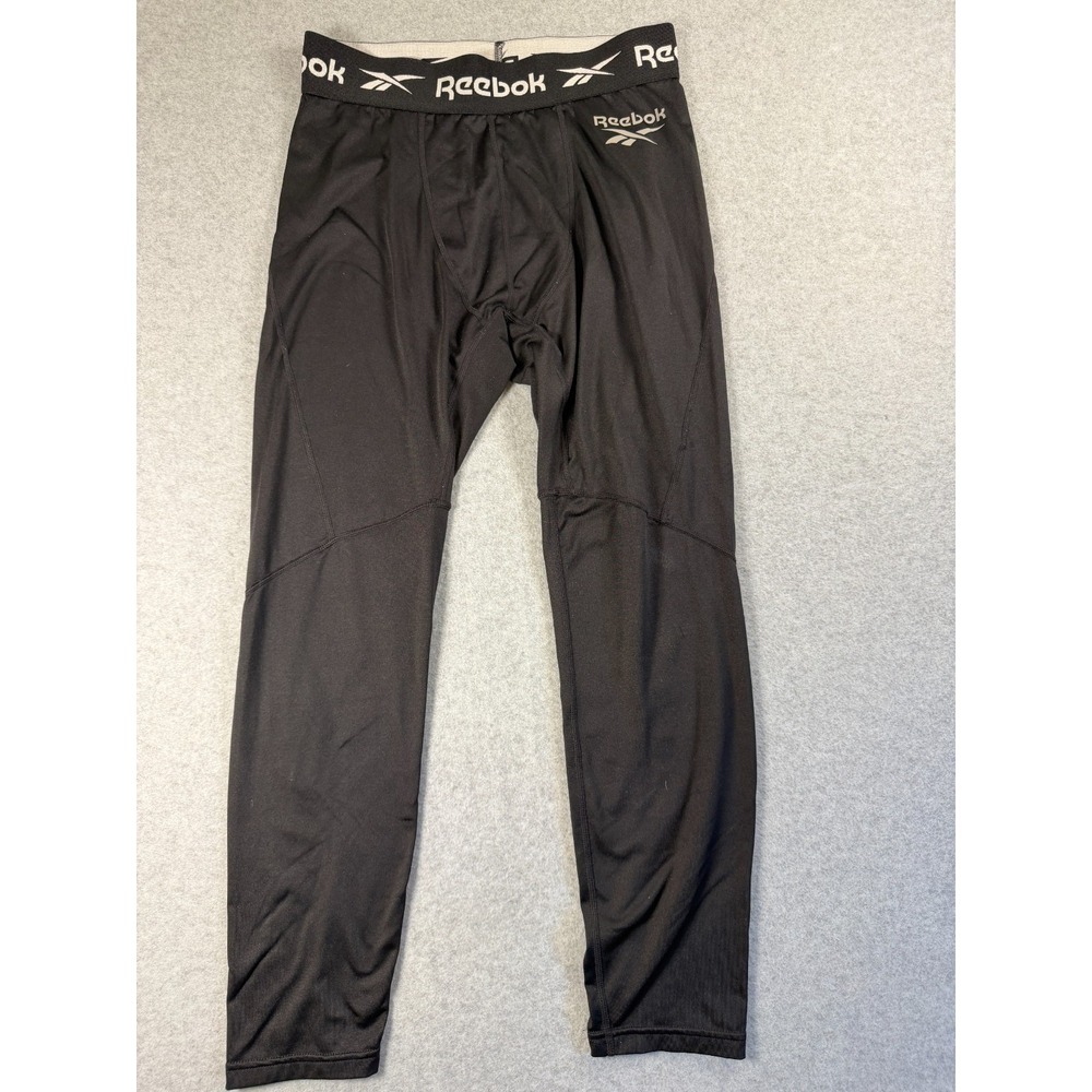 Reebok Black Compression‎ Pants Mens Size Medium Reflective SKU 270